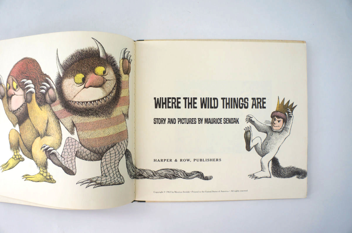 Where the Wild Things Are by Maurice Sendak Vintage Hardcover title page