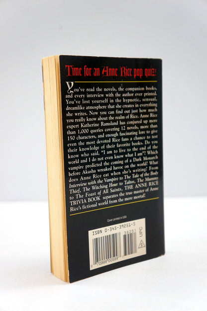 The Anne Rice Trivia Book by Katherine Ramsland Vintage Paperback