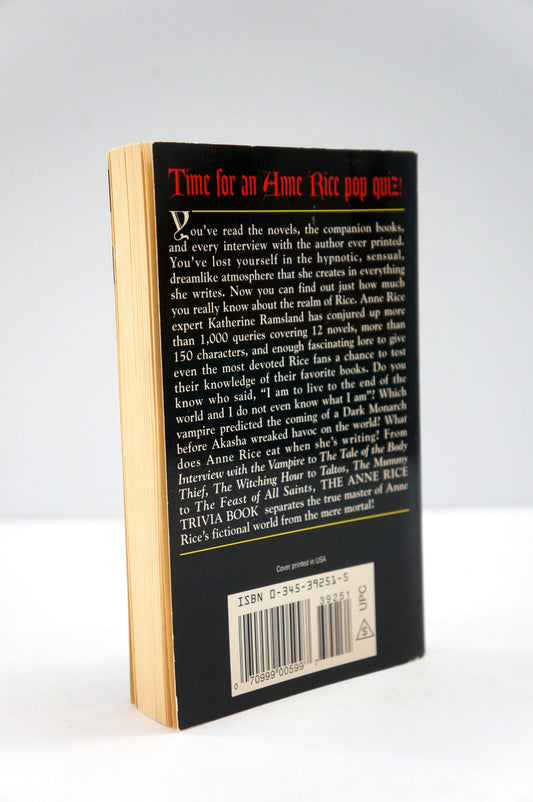 The Anne Rice Trivia Book by Katherine Ramsland Vintage Paperback