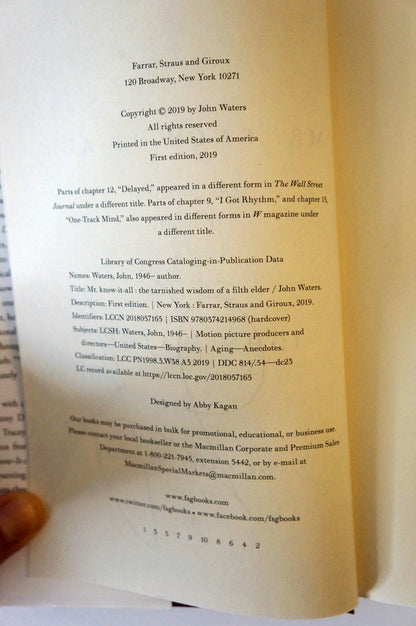 Mr. Know-It-All by John Waters Signed First Edition