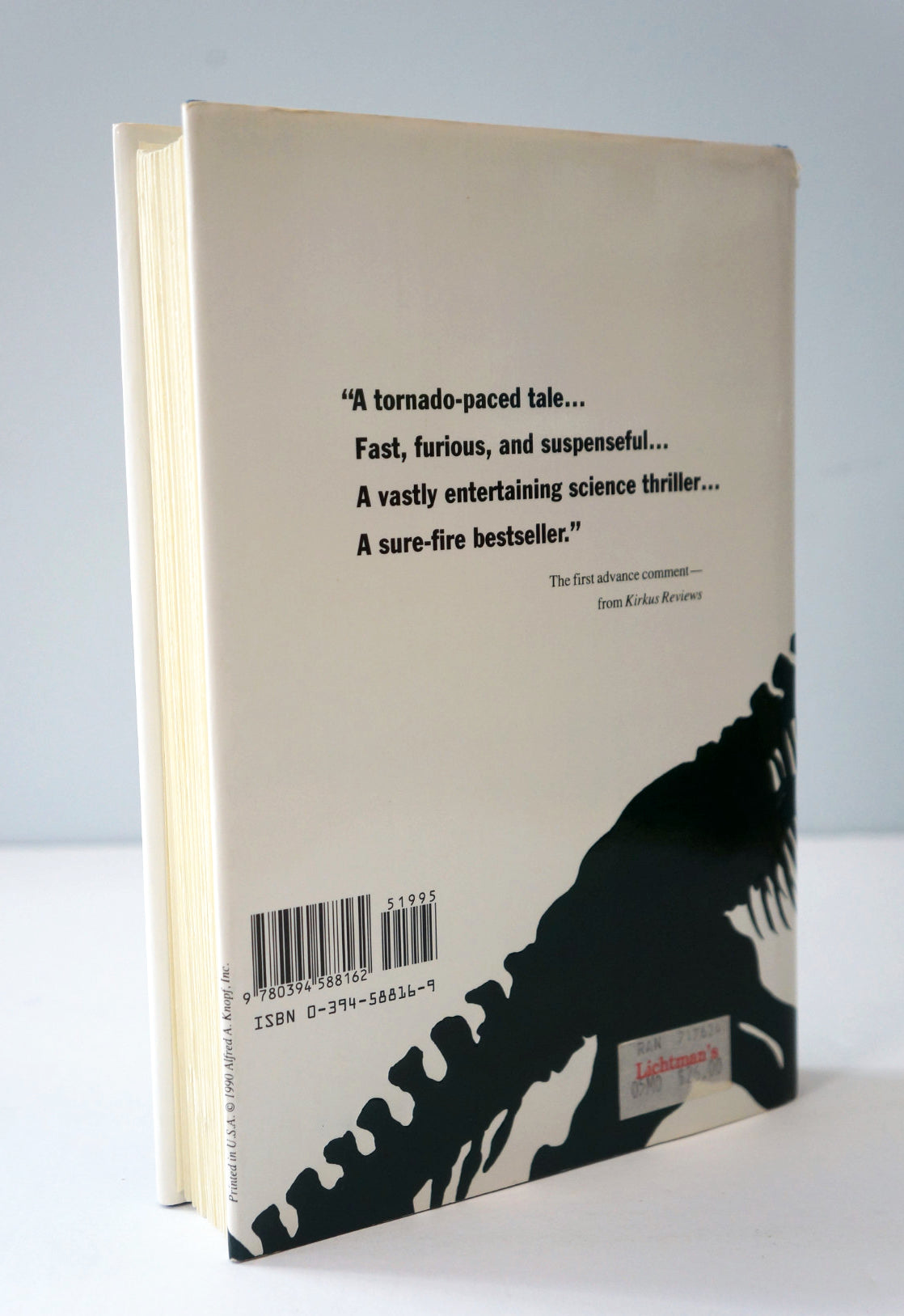 Jurassic Park by Michael Crichton 1990 Third Printing Hardcover