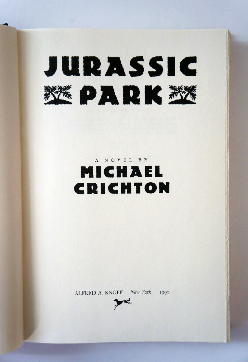 Jurassic Park by Michael Crichton 1990 Third Printing Hardcover