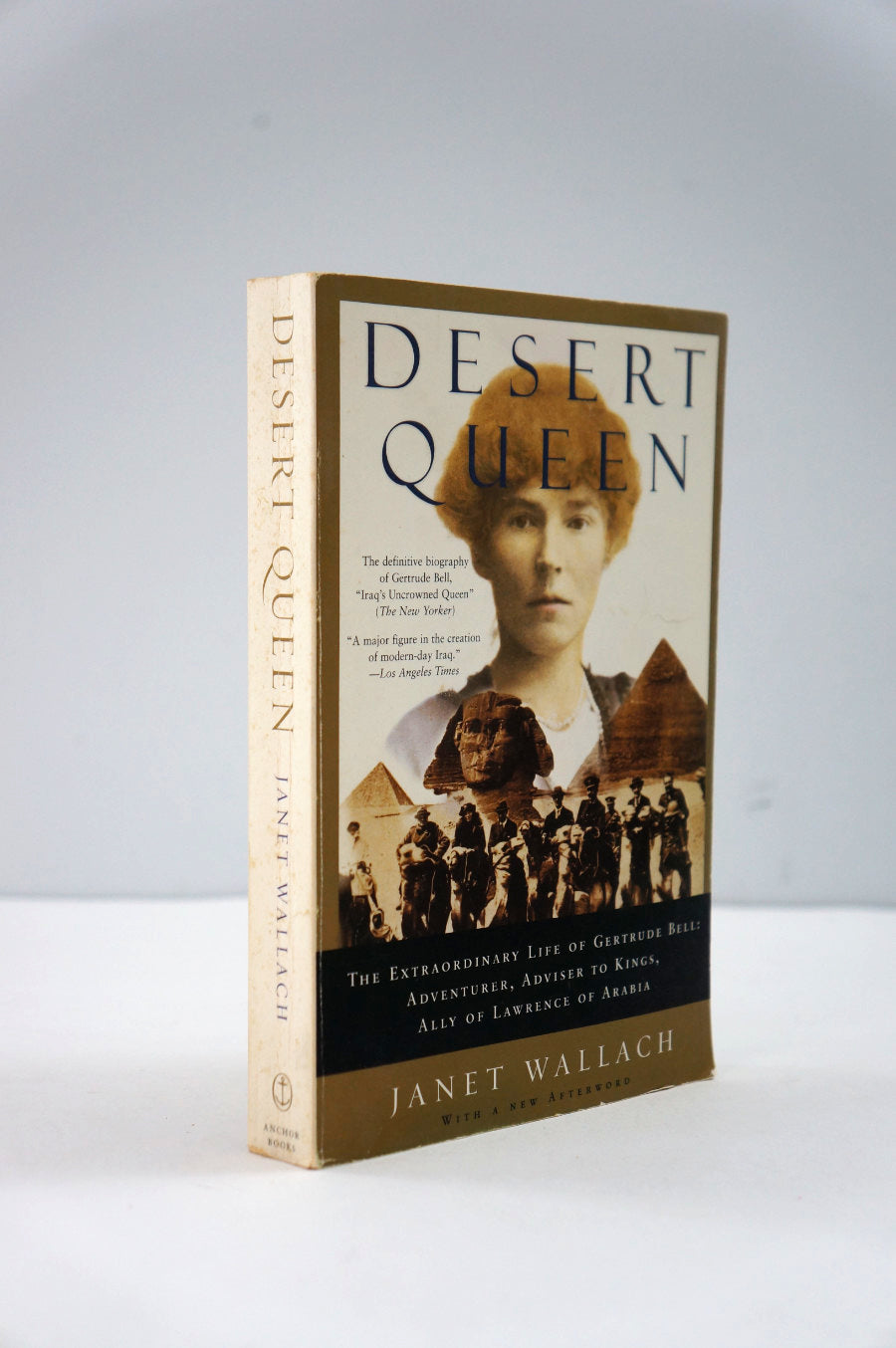 Book titled 'Desert Queen' by Janet Wallace on a white background