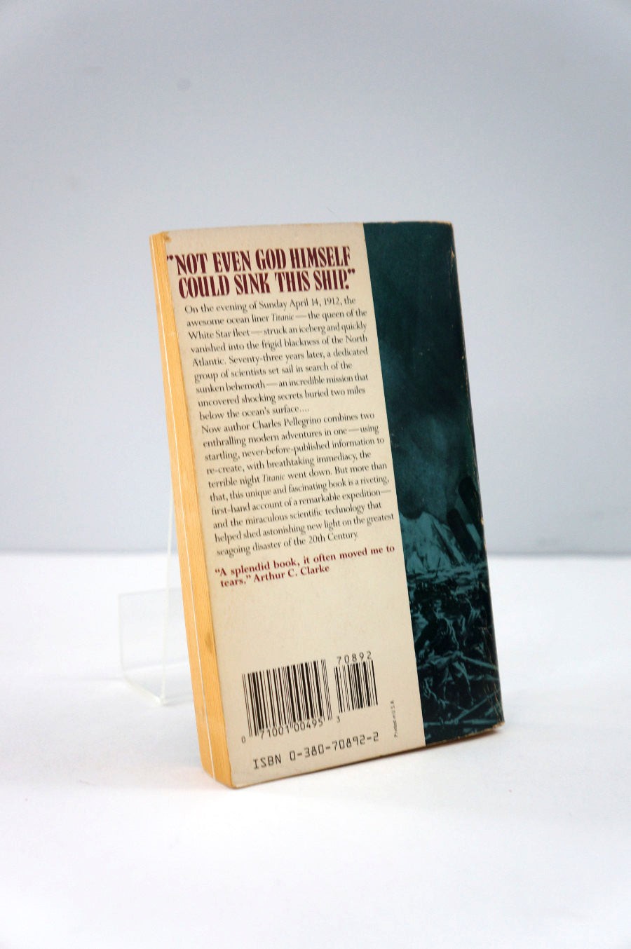 back cover of her name titanic by Charles Pellegrino 