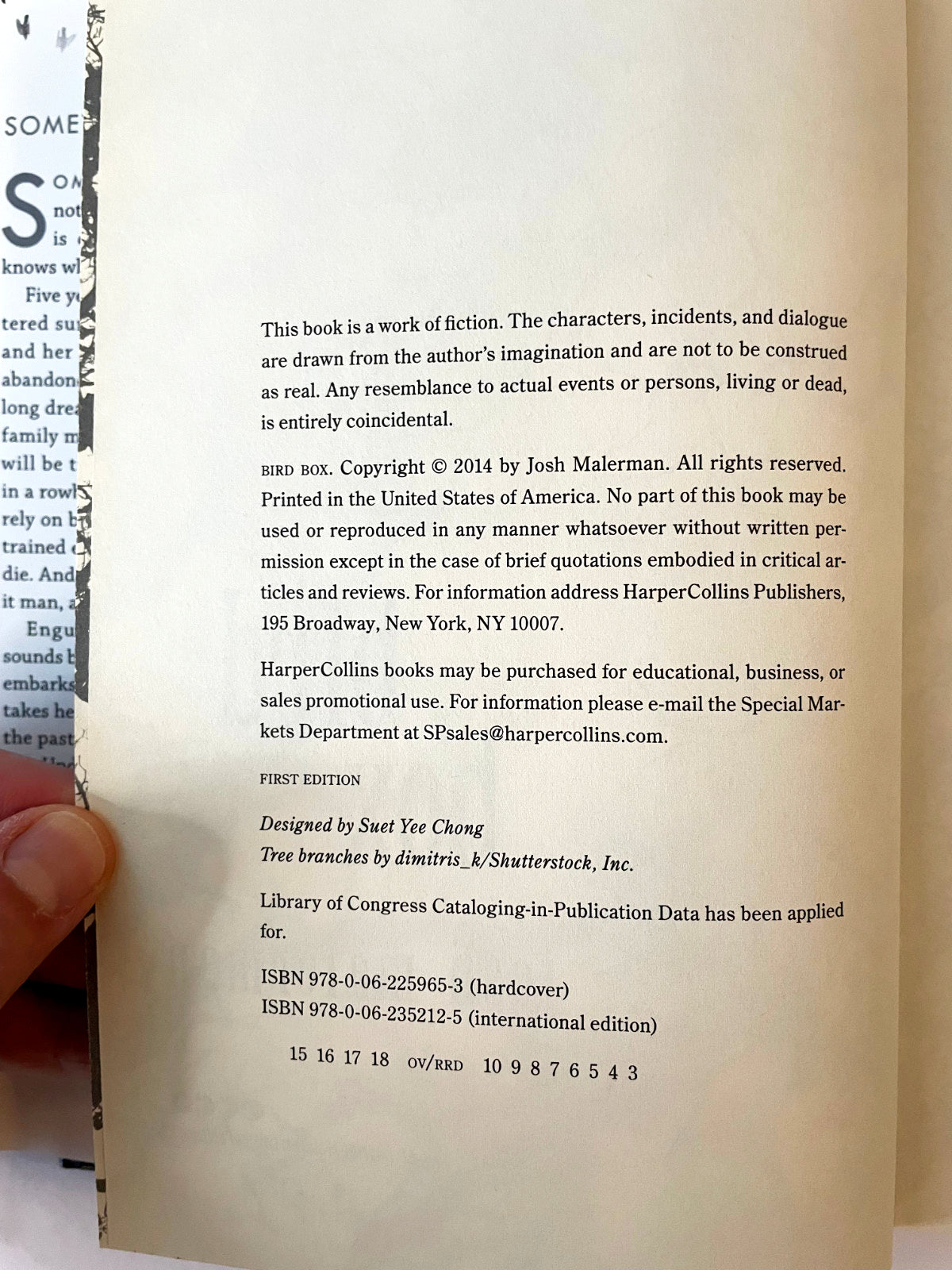 Birdbox by Josh Malerman Hardcover 2014 First Edition