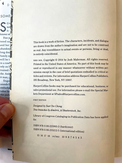 Birdbox by Josh Malerman Hardcover 2014 First Edition