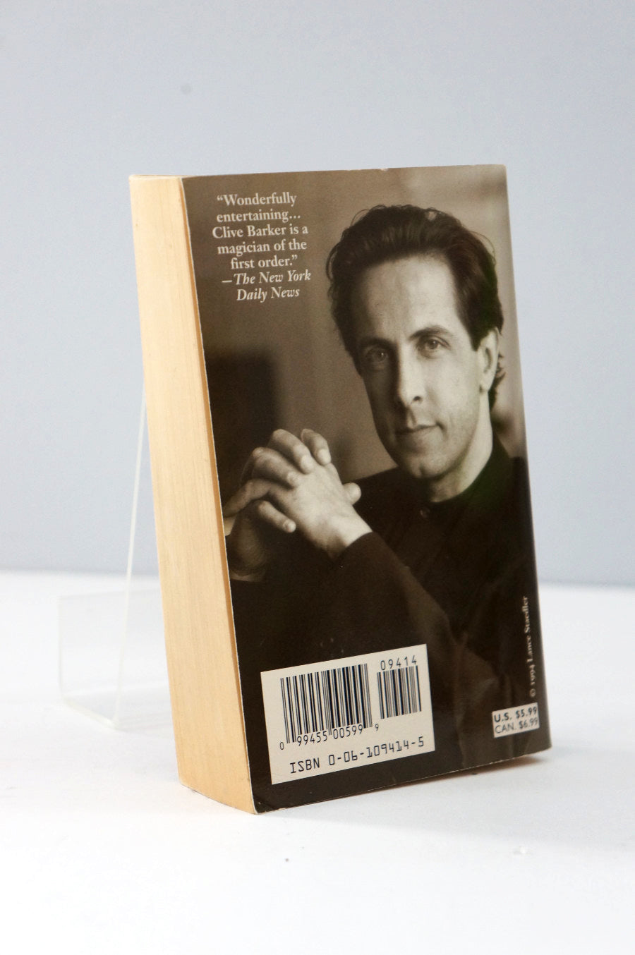 Imajica by Clive Barker Back Cover with author's photo portrait