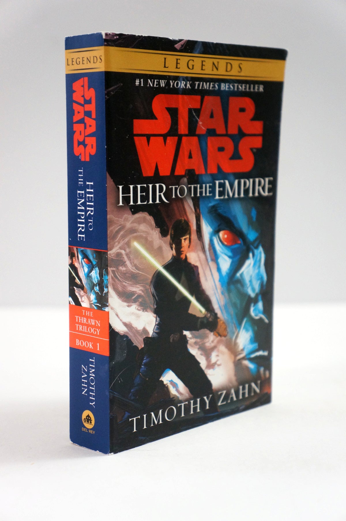 Star Wars: The Empire Heir to the Empire Book 1 by Timothy Zahn, standing upright at a slight angle to show both the front cover and spine against a plain white background.
