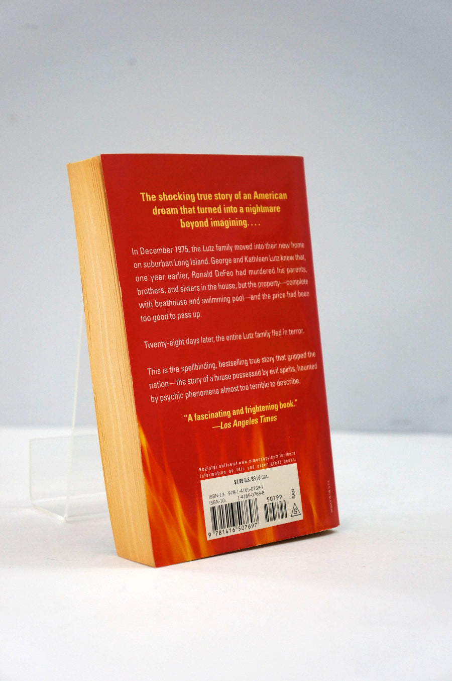 Back cover of the Amityville Horror by Jay Anson